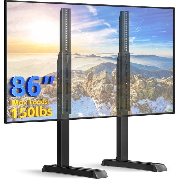RTVR Universal Table Top TV Legs Stand Base Height Adjustable for Most 37 to 86 inch LCD LED TVs, Upgraded Replacement Feet