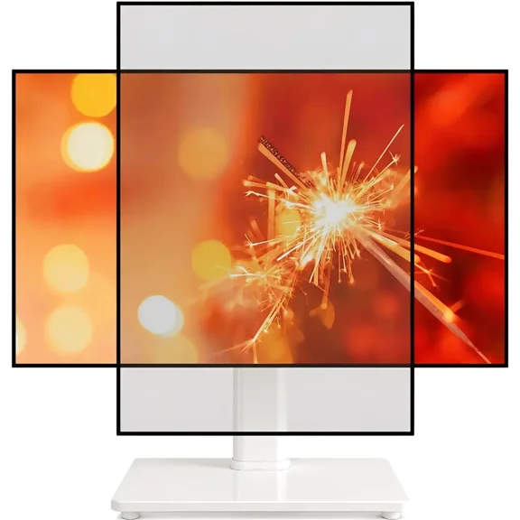 Universal Table Top TV Stand for 13-32 Inch TVs, Height Adjustable Monitor Stand with Tempered Glass Base,White