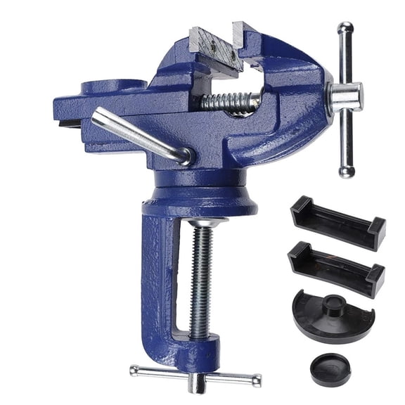 Universal Table Vise, Multi-functional Portable 360° Swivel Base Clamp On Vice/Table Vise For Woodworking, Cutting Conduit, Dril