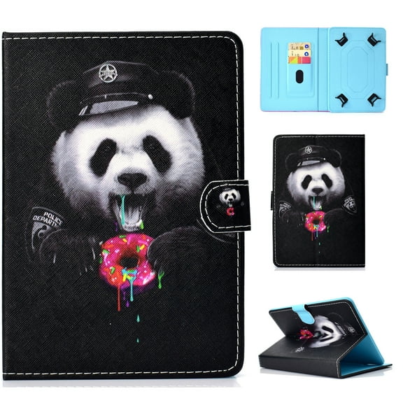 Universal Tablet Case 6-7 inch, Allytech Folio PU Leather Stand Protective Case Cover with Magnetic Closure [Card Slot Wallet Case] for All 6-7 inch Android Windows IOS Tablet PC, Dessert Panda