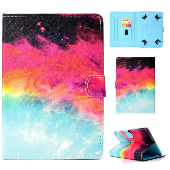 Universal Tablet Case 6-7 inch, Allytech Folio PU Leather Stand Protective Case Cover with Magnetic Closure [Card Slot Wallet Case] for All 6-7 inch Android Windows IOS Tablet PC, Gradual Star Sky