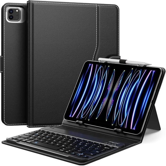 Universal Tablet Case with QWERTY Keyboard for 9",9.7",10.1",10.2",10.4",10.5",10.9" Tablet, with Removable Wireless Bluetooth Keyboard&Pen Holder for iPad, Samsung, Fire, Pixel, Other
