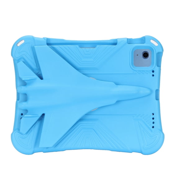 Universal Tablet Case for iPad Pro 11 & iPad Air (5th/4th Generation) 10.9" - Durable EVA Foam Case with 360 Degree Rotating View Stand, Shockproof Lightweight Cute Plane Back Cover for Kids, Blue