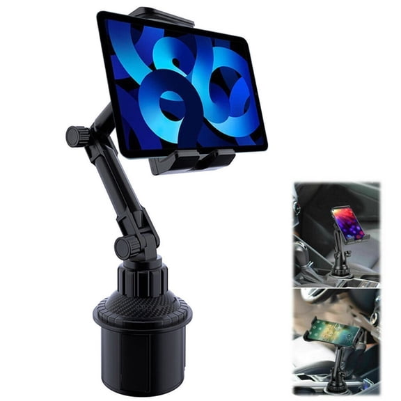 Universal Tablet Mount, 360 Adjustable Car Tablet Holder, Heavy Duty Super Suction Cup Base for 4.7-12.9" iPad/Phone, Easy Installation, Black