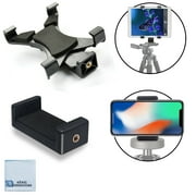Universal Tablet Tripod Mount + Universal Smartphone Mount for All iPhone and iPad Devices with eCostconnection Microfiber Cloth