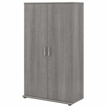 Universal Tall Storage Cabinet with Doors in Platinum Gray - Engineered Wood