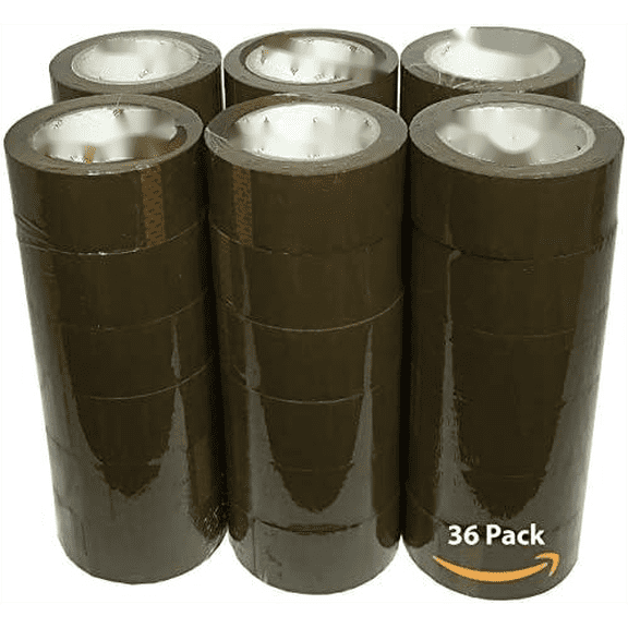 Universal Tan Packing Tape - 110 Yards Per Roll - 36 Rolls - 2" Inch Wide Stronger 2.0mil, Heavy Duty Sealing Adhesive Industrial Depot Tapes for Moving Packaging Shipping, Box Office & Storage (36)