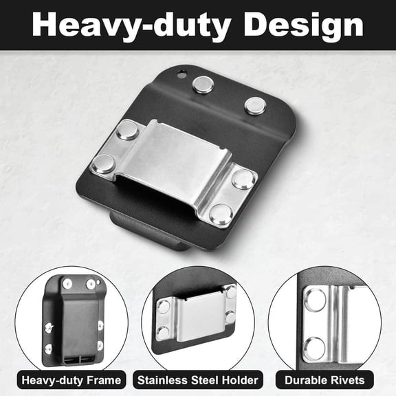 Healvian 10-Pack Tape Measure Holder Clip – Metal Tool Belt Accessory, Convex Design, Screw-On