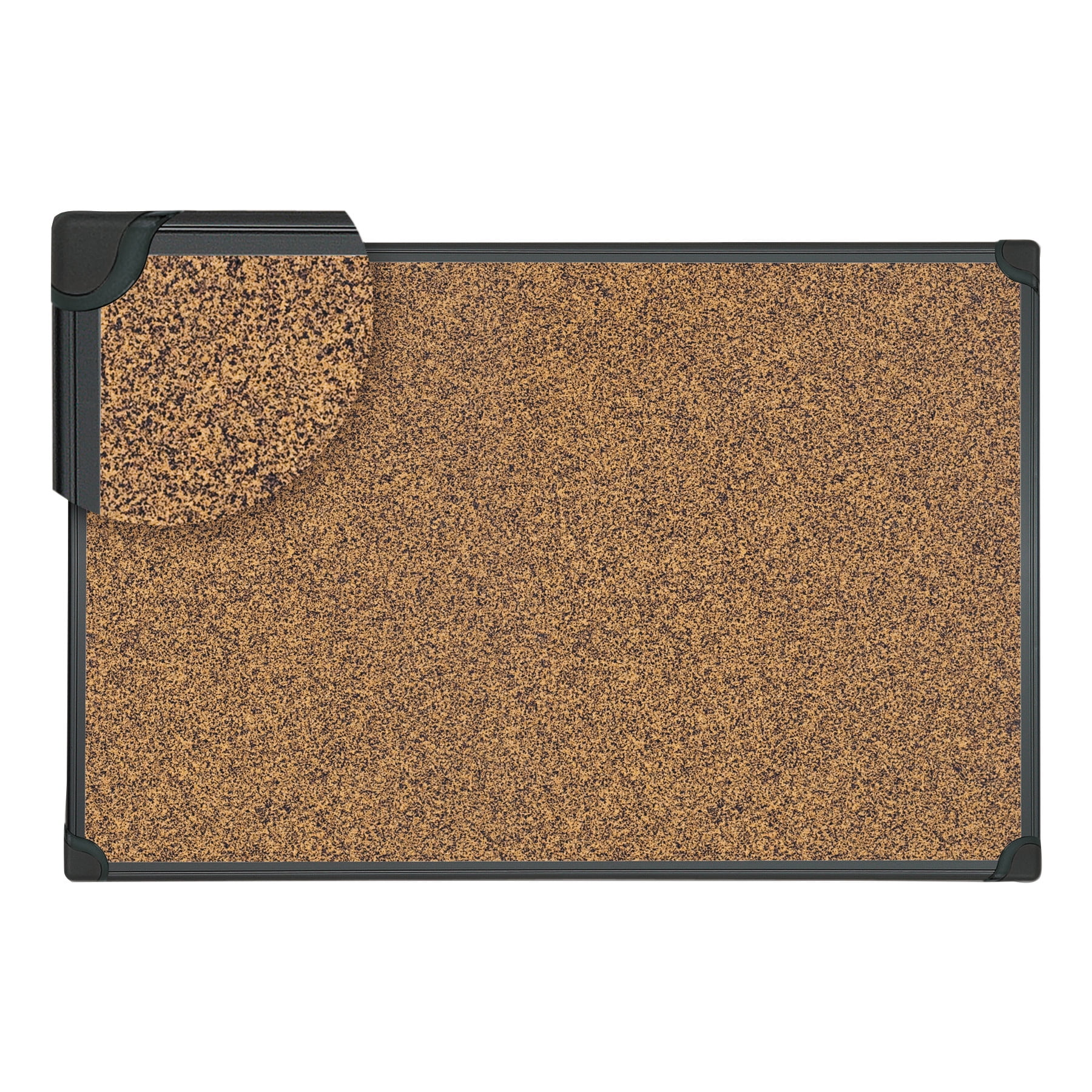 Universal Tech Cork Board, 24 x 18, Cork, Black Frame