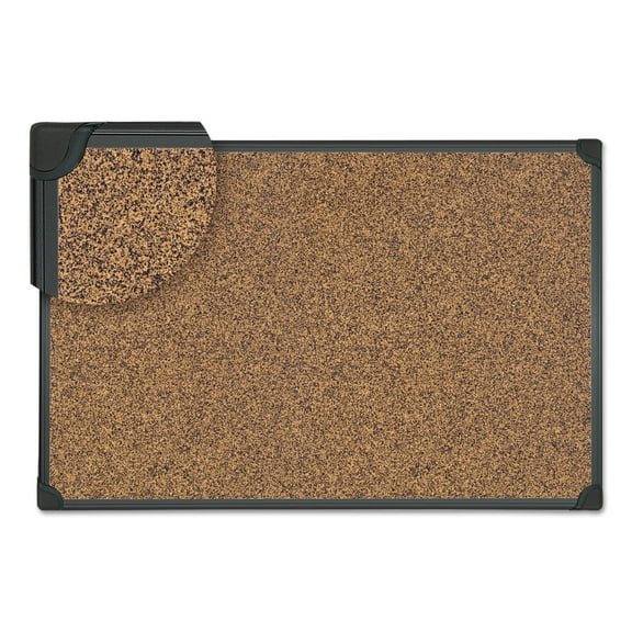 Universal Tech Cork Board, 48" x 36", Black Frame