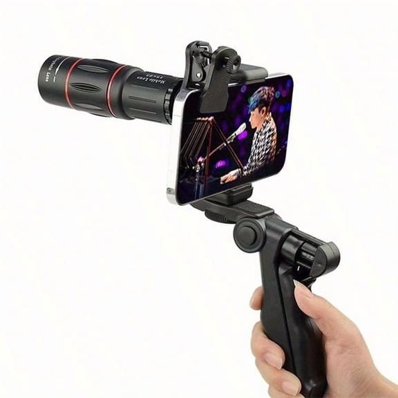 Universal Telephoto Clip-On Lens Kit for iPhone Samsung Android Smartphones with Wide Angle Macro Fisheye Kaleidoscope Starlight Lens Tripod Case