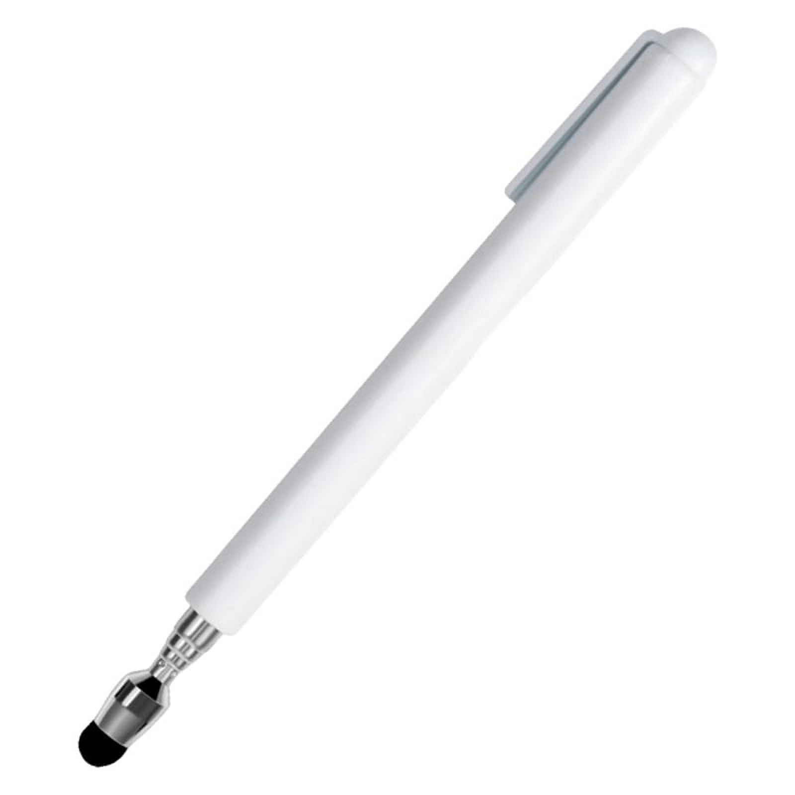 Universal Telescopic Stylus Pen for Touch Screens,Retractable Pointer Stick \u0026 Stylus with Special Flocking Tip (White)