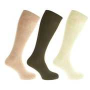 Universal Textiles Mens 100% Cotton Ribbed Knee High Socks (Pack Of 3)