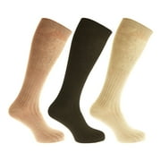 Universal Textiles Mens 100% Cotton Ribbed Knee High Socks (Pack Of 3)