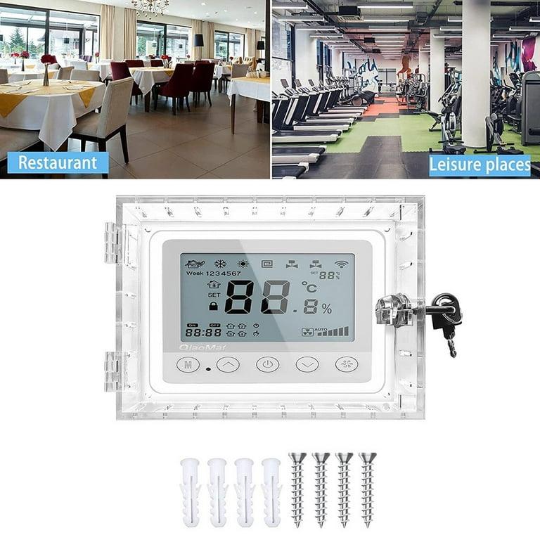 Universal Thermostat Lock Box With Key Clear Large Thermostat