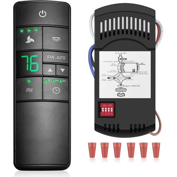 Universal Thermostatic Ceiling Fan Remote Control Kit, Ceiling Fan Remote Replacement for Hampton Bay//, 3-Speed Timer Light Dimmer, 2AAZPHD3/HD3 KUJCE10320/TR222A