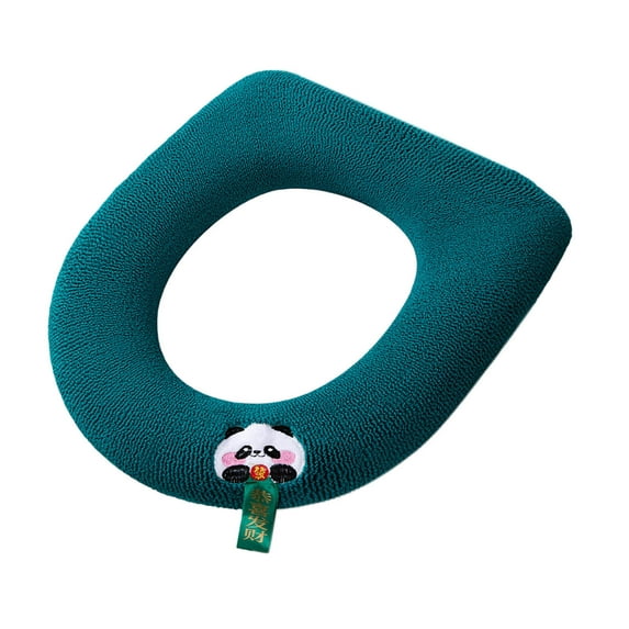 Universal Thickened Toilet Seat Cushion with Fluff for All Seasons, Warmth and Comfort, Easy to Install, Polyester Material, 42x35cm