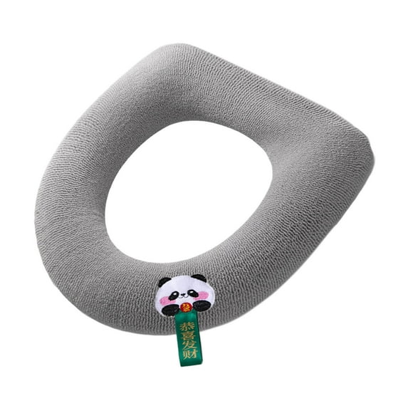 Universal Thickened Toilet Seat Cushion with Fluff for All Seasons, Warmth and Comfort, Easy to Install, Polyester Material, 42x35cm