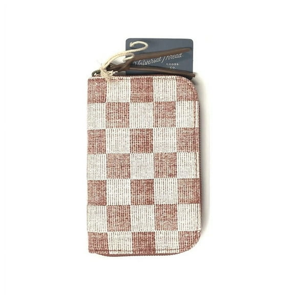 Universal Thread Small Checkered Folio Zipper Wallet - Terracotta (5.5" x 3.5")