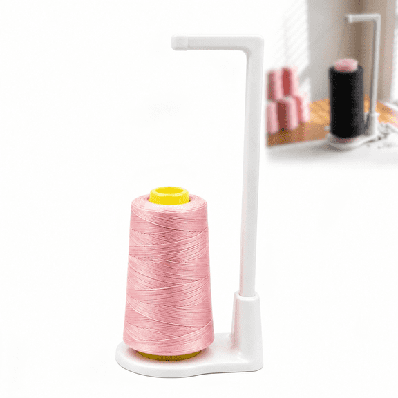 Universal Thread Stand for Sewing Machine, Large Capacity Spool Holder with Anti-Tangle Guide, Tool-Free Setup, Compact Design for Sewing Enthusiasts(White)