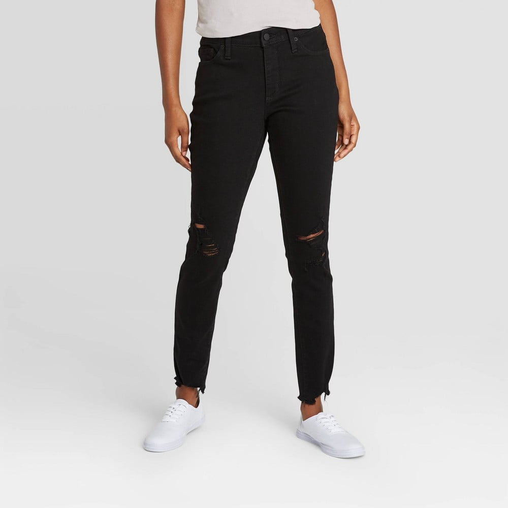 Universal Thread Women's Mid-Rise Skinny Jeans 10S, Black