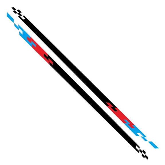 Universal Three-Color Strip Car Side Decal - Racing Style Body Sticker for All Vehicles (110.2 inches x 2.8 inches)