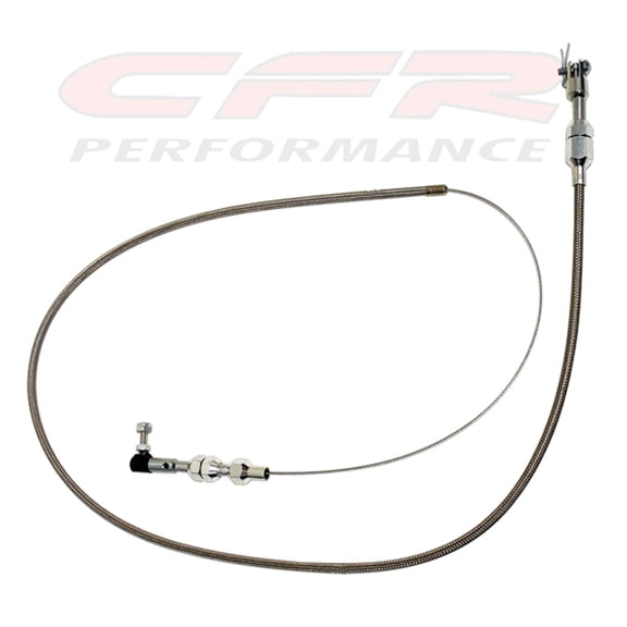 Universal Throttle Cable  36" Stainless Steel Braided Housing  57" Total Length  Natural Finish