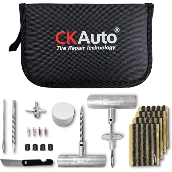 Universal Tire Repair Kit, Heavy Duty Car Emergency Tool Kit for Flat Puncture Repair, 36 Pcs Value Pack, Plug fit Autos, Cars, Motorcycles, Trucks, RVs, etc.