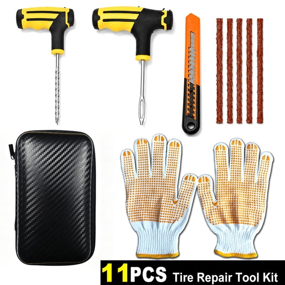 Universal Tire repair Plug Kit,Heavy Duty Car Emergency Tool Kit for Flat Tire Puncture Repair - Electric Scooter ,Essential Kit for Car, Motorcycle
