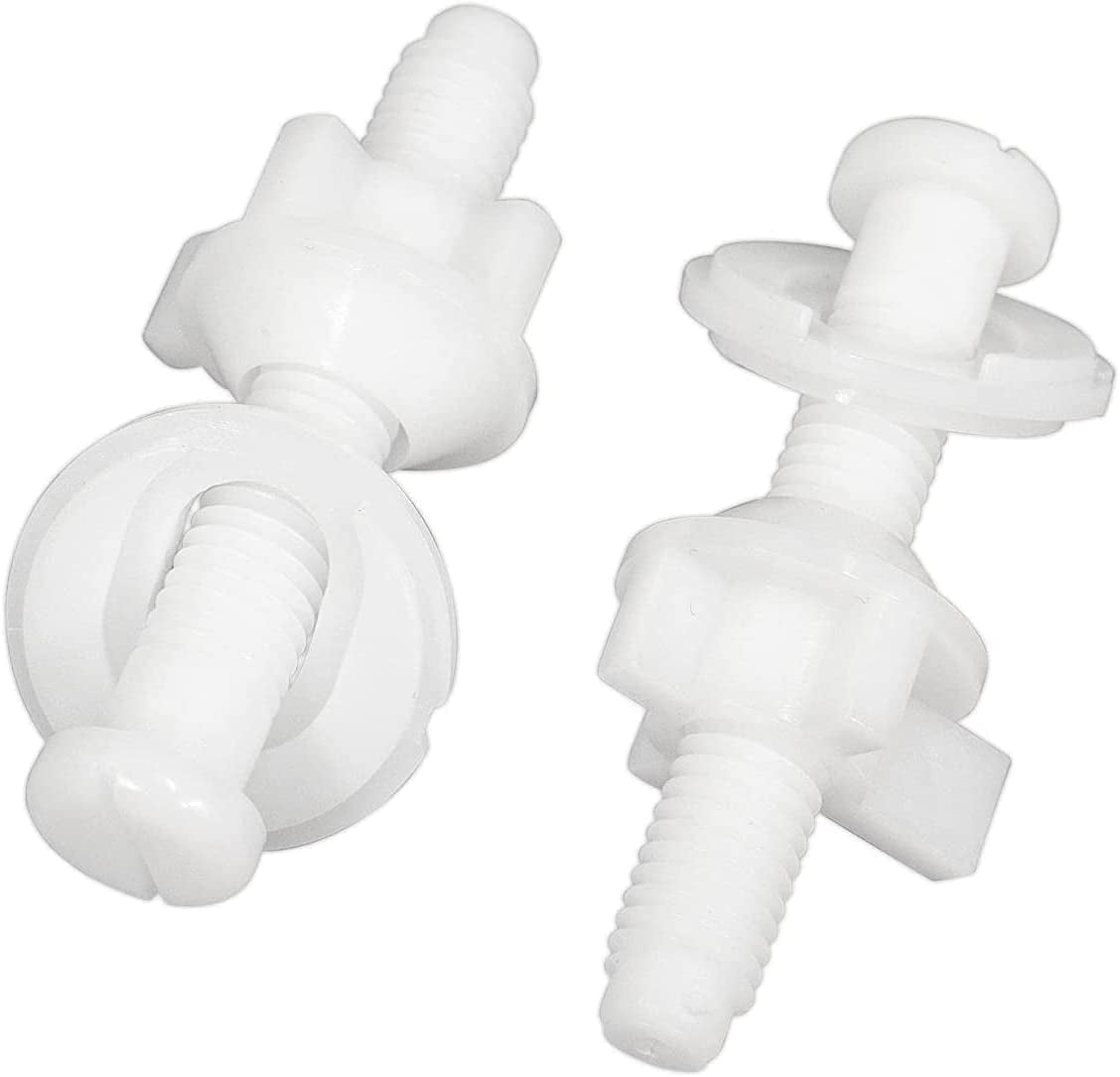Universal Toilet Seat Parts Including Screw with Plastic Nuts and Washers Parts Kit for Fixing the Top Toilet Seat, 2 Pcs