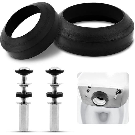 Toilet Tank to Bowl Gasket Kit with 2 Sets of 304 Stainless Steel Bolts | Heavy Duty Toilet Bolts, Includes 2-Inch & 3-Inch Toilet Seal Gaskets, Universal Repair Kit, Leak Fix Kit