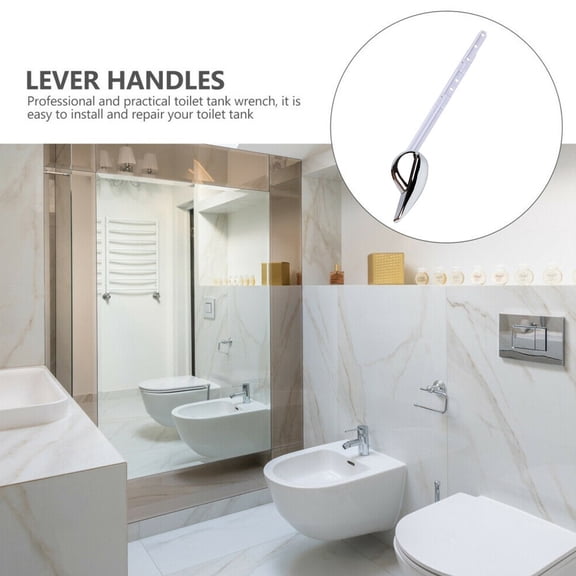 Universal Toilet Tank Flush Lever Chrome Toilet Wrench Handle Toilet Wrench Water Tank Accessories Bathroom Tools Smile Home