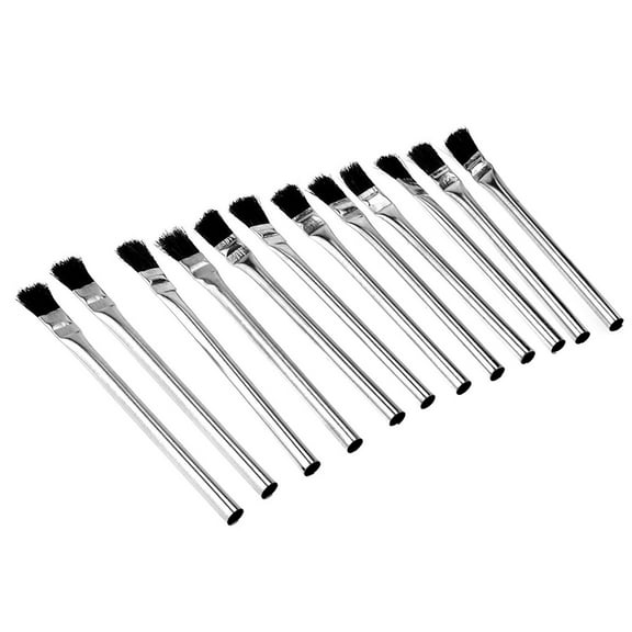 Universal Tool Acid Brush Set 6 Inch Metal Handle Apply Glues Hard Bristle 12pc