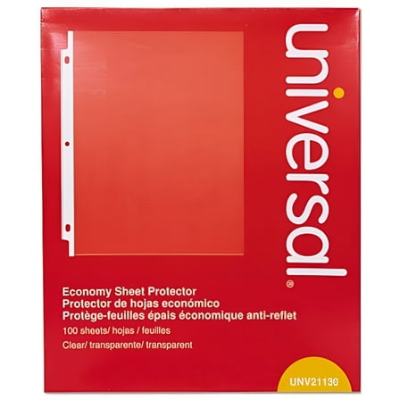 Universal Top-Load Poly Sheet Protectors, Economy, Letter, 100/Box -UNV21130