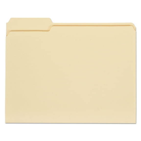 Universal Top Tab Manila File Folders, 1/3-Cut Tabs, Assorted Positions, Letter Size, 11 pt. Manila, 100/Box -UNV12113