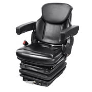 Universal Tractor seat Suspension, Fold Down Forklift Seat with Adjustable Angle Back, Micro Switch, Seatbelt and Armrests,High-Resilience PVC Mower Seat for Tractor Excavator, Skid Loader