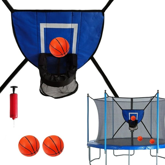 Universal Trampoline Basketball Game Set with Adjustable Dunking Accessory and Mini for Outdoor Family Fitness
