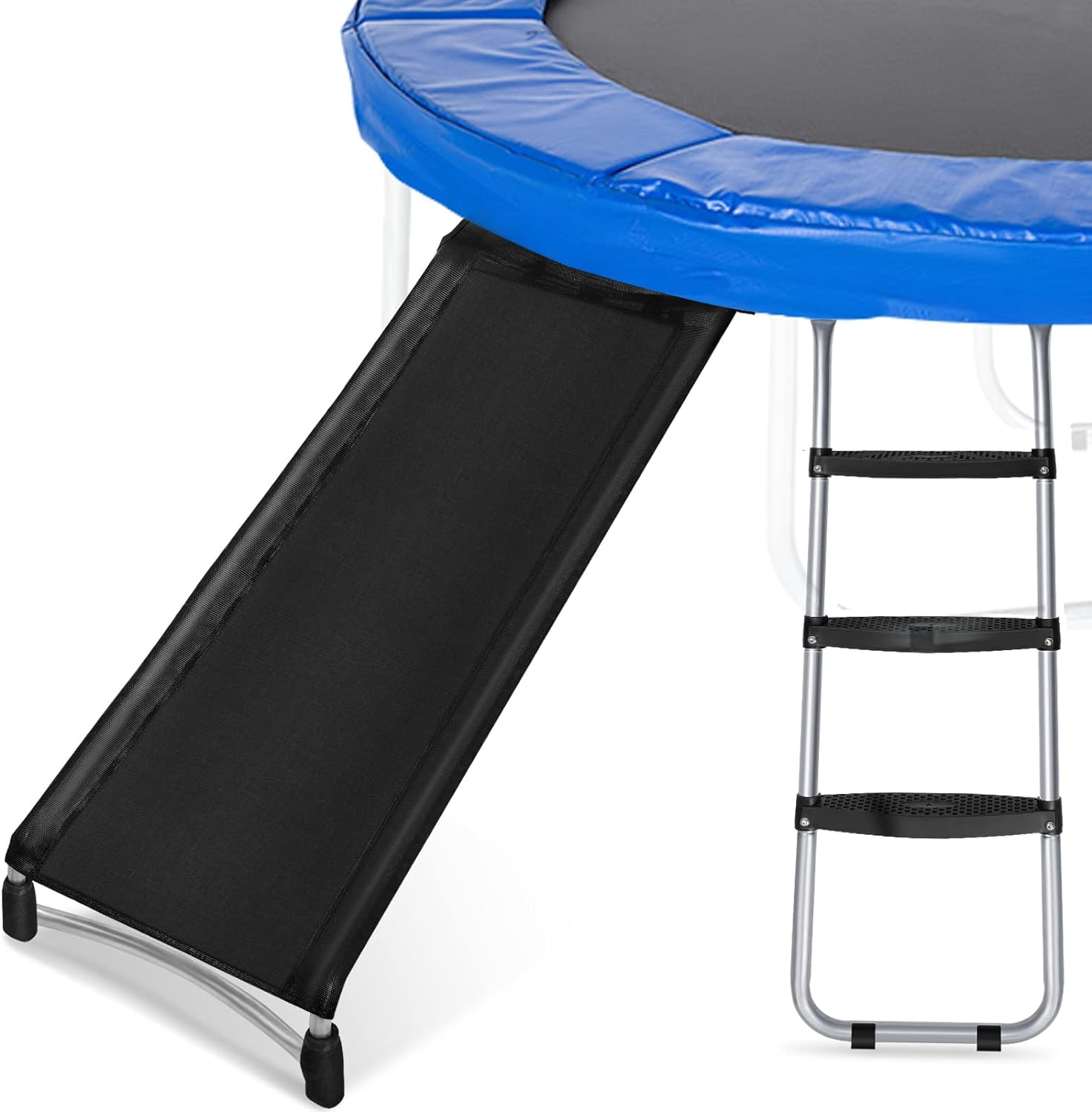 Ladder Slider Universal Trampoline Ladder Slide kit, 3 Steps Wide Step Slide Ladder ...