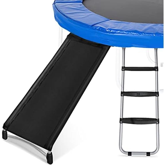 Universal Trampoline Ladder Slide kit, 3 Steps Wide Step Slide Ladder for Trampoline, Trampoline Accessories Include Slide and Ladder, Trampoline Slider for Children Kids Climb Up & Slide Down