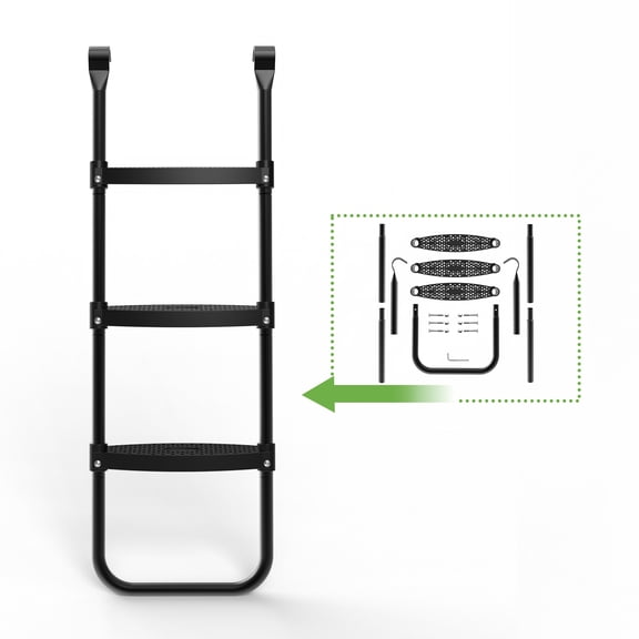 Universal Trampoline Ladder with Wide Horizontal Steps, 200 lbs Capacity
