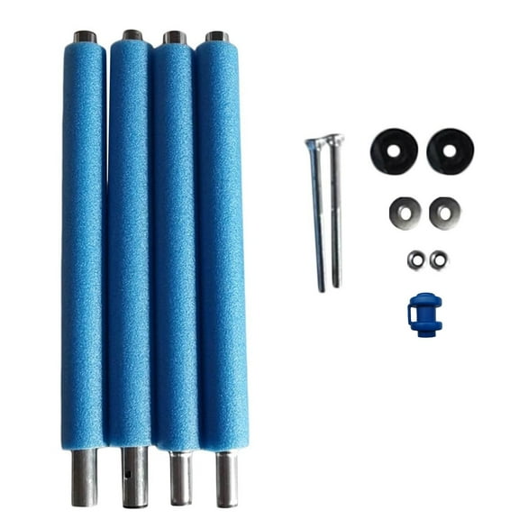 Universal Trampoline Enclosure Replacement Steel Poles Set with -Collision Covers and Hardware