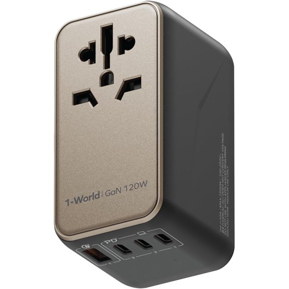 Universal Travel Adapter, 170W GaN International Power Adapter, 2 USB-C 2 USB-A, Worldwide Travel Plug Adapter, International Power Adapter for  , , ,  (Type C/A/G/I)