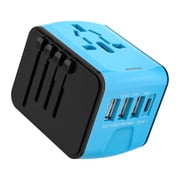 Universal Travel Adapter 2500W with US/EU/UK/AU Plugs   5-in-1 International Wall Charger with USB & USB-C