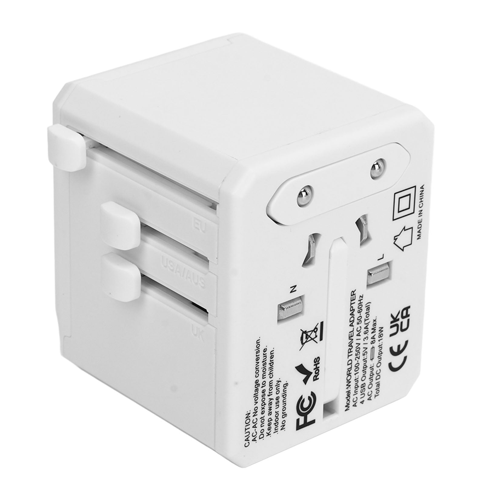 Universal Travel Adapter, 4 USB AC Power Plug Adapter For Business Trip