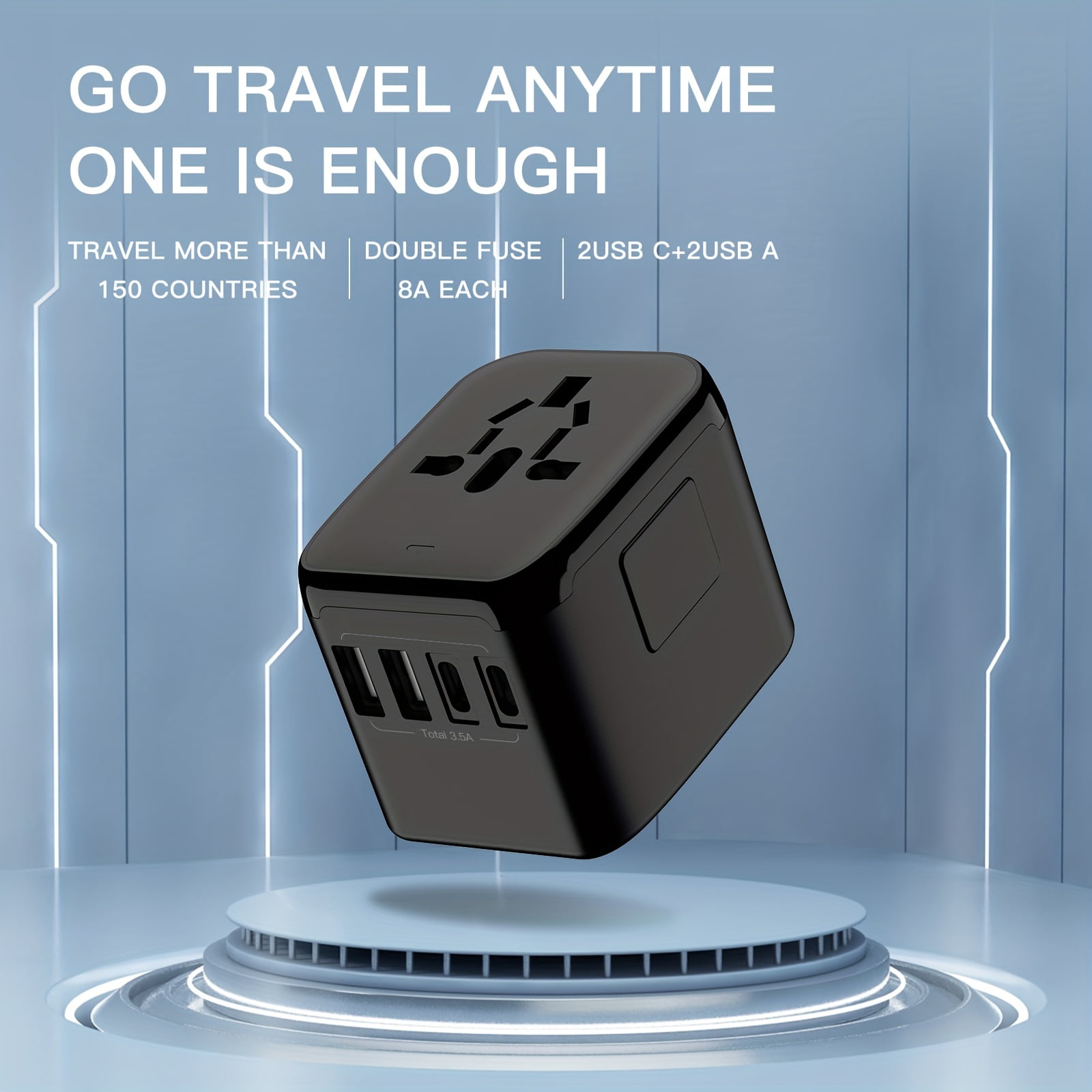 Universal Travel Adapter,International Plug Adapter with 2 USB C and 2 ...