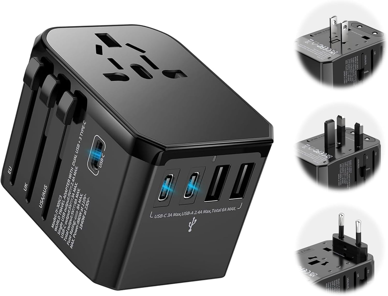 The Adapter Universal Travel Adapter International Plug Adapter for Worldwide ...