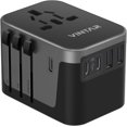 thumbnail image 1 of Universal Travel Adapter, VINTAR International Power Adapter with 6A 3 USB C and 2 USB Ports, All in One Travel Essentials Plug Adapter, Worldwide Outlet Converter for Europe UK USA AUS(Type C/G/A/I), 1 of 4