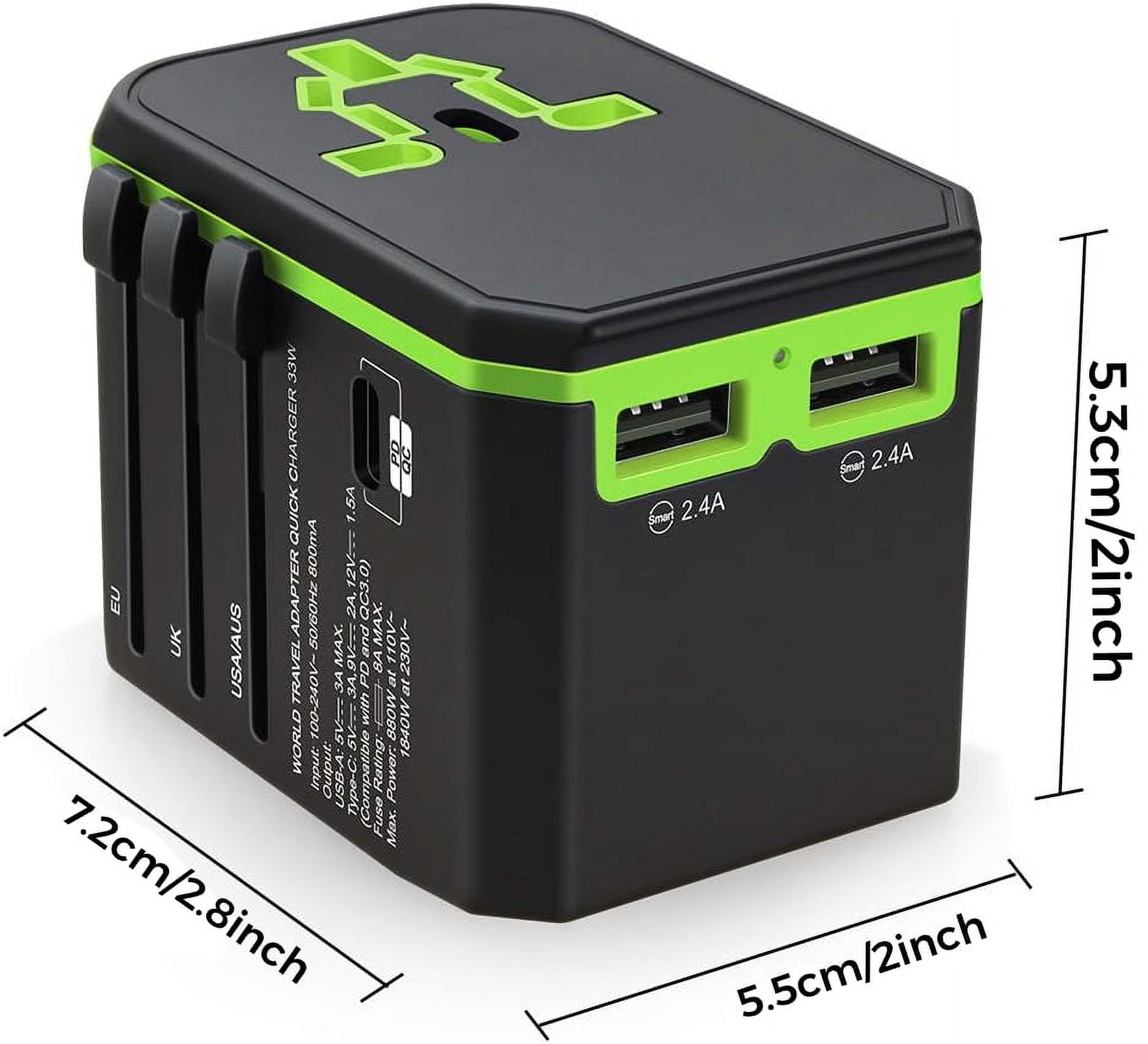 Universal Travel Adapter, All-in-One Power Plug with USB C Port, Fast ...