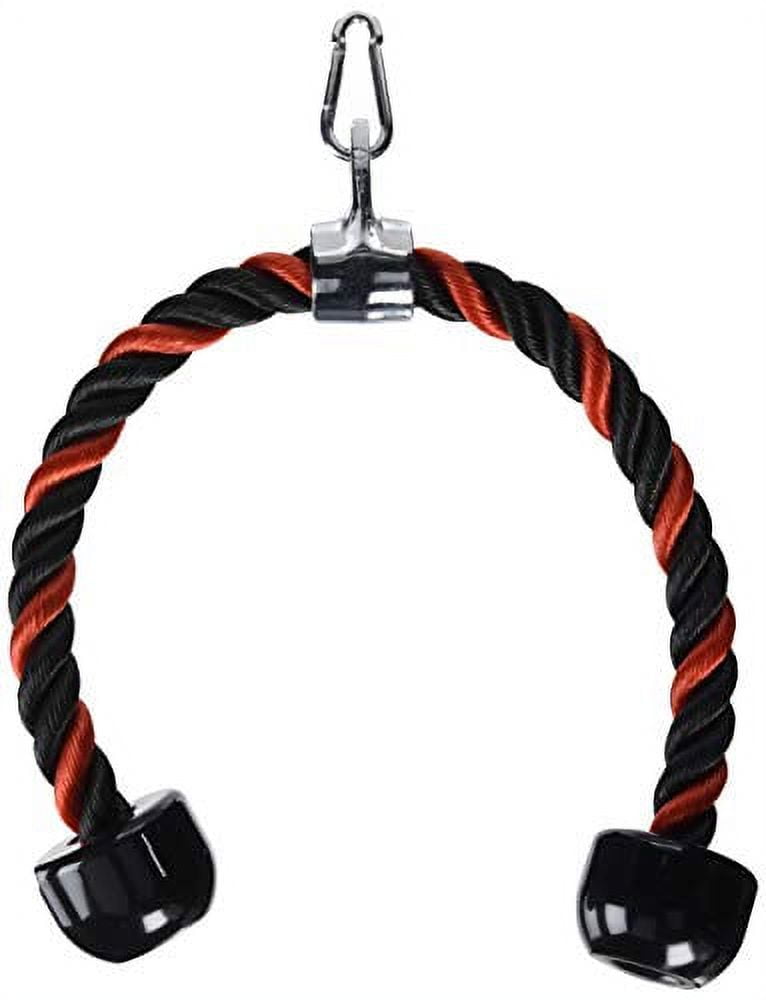 Universal Tricep Rope Pull Down - 28 Inch Heavy Duty Nylon Rope, Easy to  Grip & Non Slip Cable Attachment, Ideal for Professional Gyms Too?Black Red?