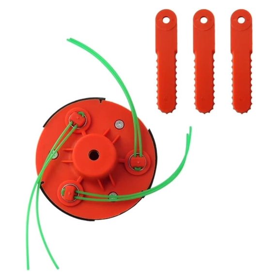 Universal Trimmer Head for Gas Straight Shaft Trimmers - M10x1.25 Left Hand Thread - 3 Blade Weed Eater Replacement Head - String Trimmer Head